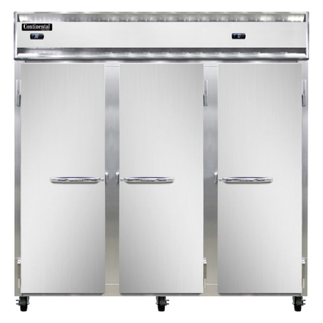 Continental Refrigerator 3RRFN Refrigerator/Freezer Reach-in Three-section
