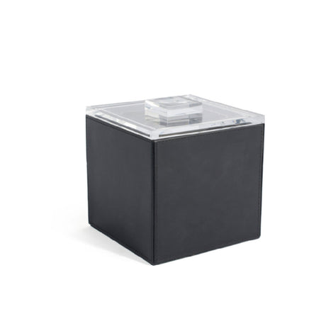 FOH RIB002BKL11 3.5qt Square London Ice Bucket Black With Acrylic Lid Includes One RIB001BKL11-BTM 3.5qt Square Ice Bucket Base Black