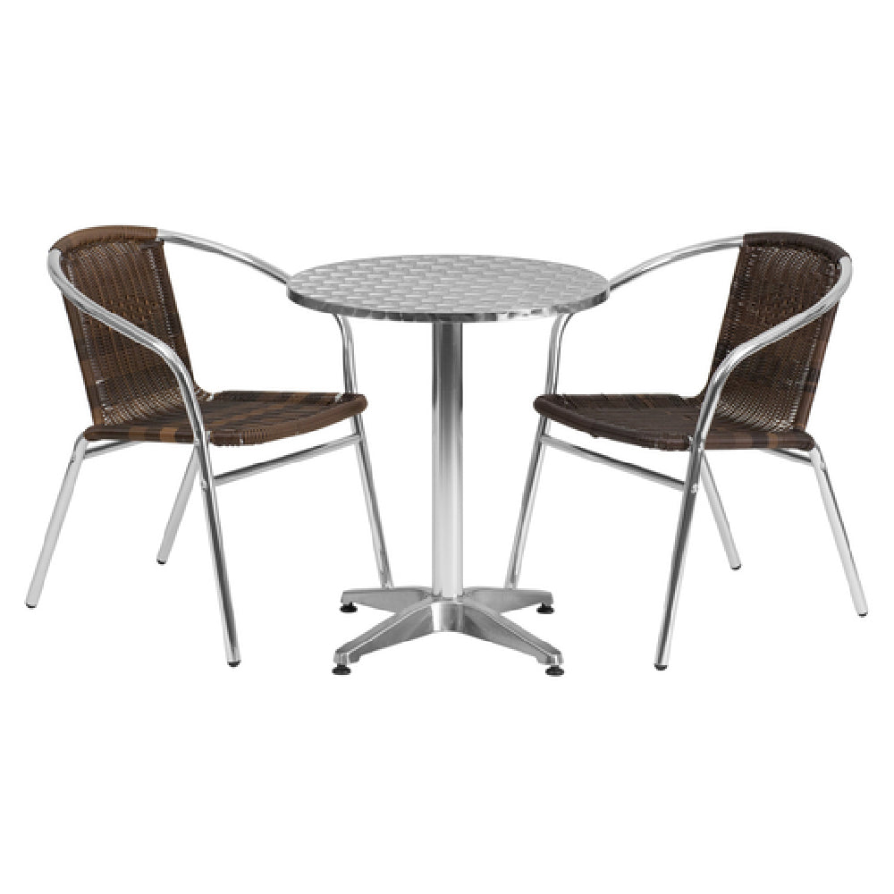 Flash Furniture TLH-ALUM-24RD-020CHR2-GG Table & Chair Set Includes (1) 23-1/2" Dia. X 27-1/2"H Table