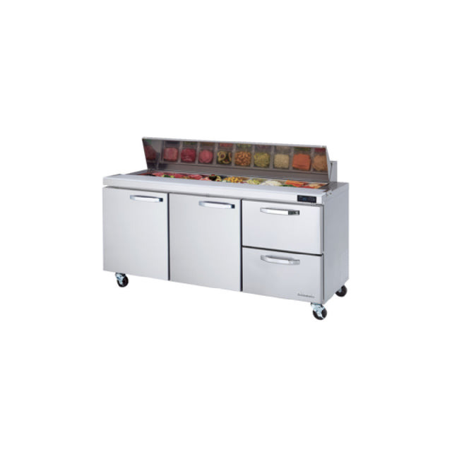 Blue Air BLPT72-D2R-HC Sandwich Prep Table Three-section 72-3/8"W