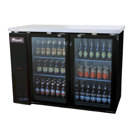 Migali Industries C-BB48G-HC Competitor Series® Refrigerated Back Bar Cabinet Two-section