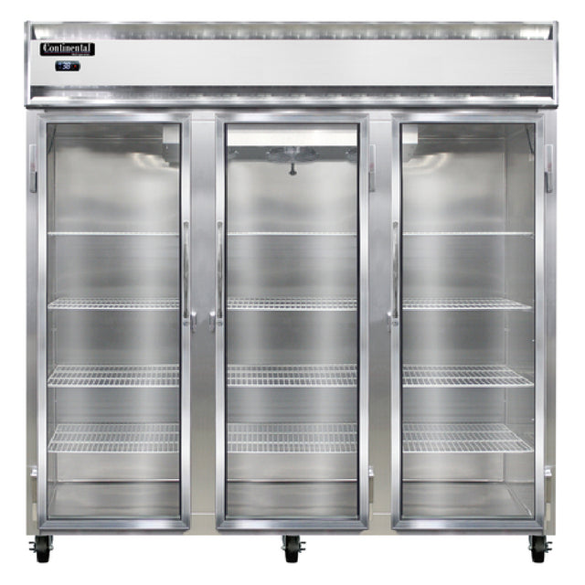 Continental Refrigerator 3RNGD Refrigerator Reach-in Display Three-section