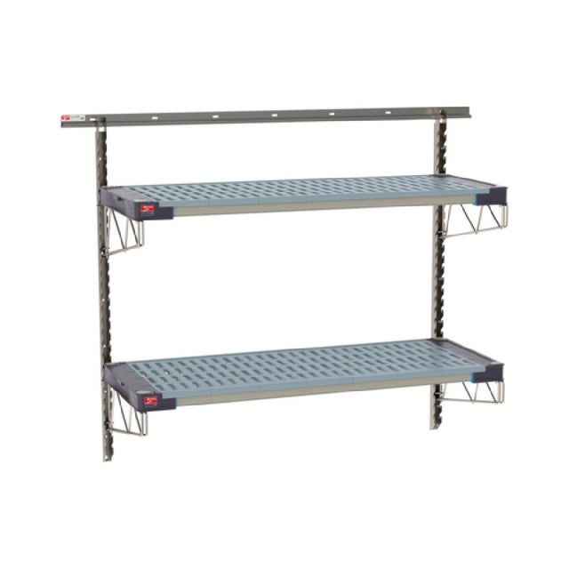 Metro SW-1848S4-45-2TIER - SmartWall Life Wall Shelving Kit, Two-shelf, Type 304 Stainless Steel Components: Wall Track