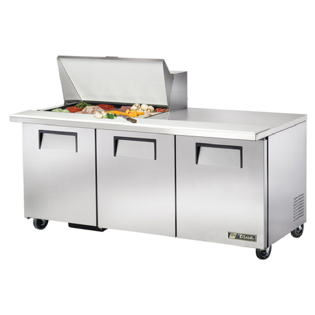 True Refrigeration TSSU-72-15M-B-HC Mega Top Sandwich/Salad Unit (15) 1/6 Size (4"D) Poly Pans