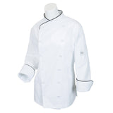 Mercer Culinary M62050WB2X Renaissance Women's Jacket Scoop Neck (12) Cloth Covered Buttons