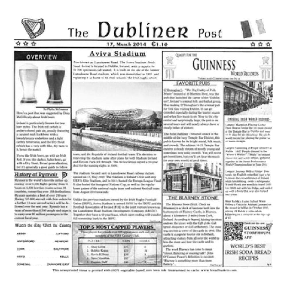 GET Enterprises 4-TD1900 Clipper Mill Food-Safe Dublin Newsprint Liner 12" X 12" Paper