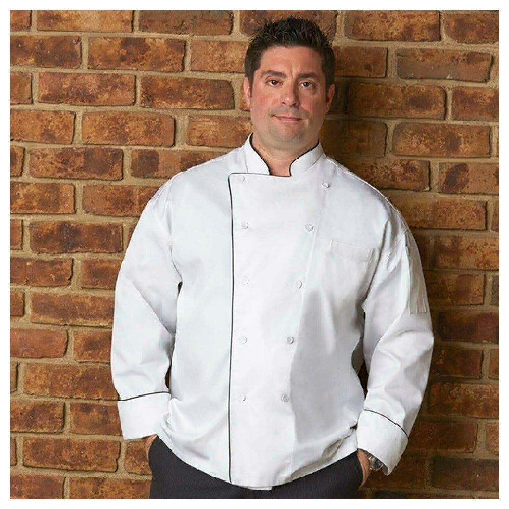 Chef Works TRCCWHTXL Sicily Executive Chef Coat Double-breasted Long Sleeves