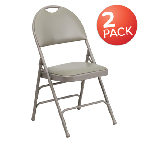 Flash Furniture 2-HA-MC705AV-3-GY-GG Hercules Series Extra Large Ultra-Premium Folding Chair