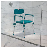 Flash Furniture DC-HY3523L-TL-GG Hercules Series Shower Chair 28" To 33" Adjustable Height