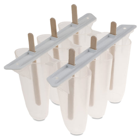 JB Prince M654 Ice Pop Mold 6 Forms 4"L X 2"W X 1-1/5"D