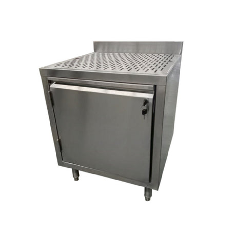 NBR Equipment NDBC-2424 - Underbar Drainboard With Cabinet Base & Locking Hinged Door