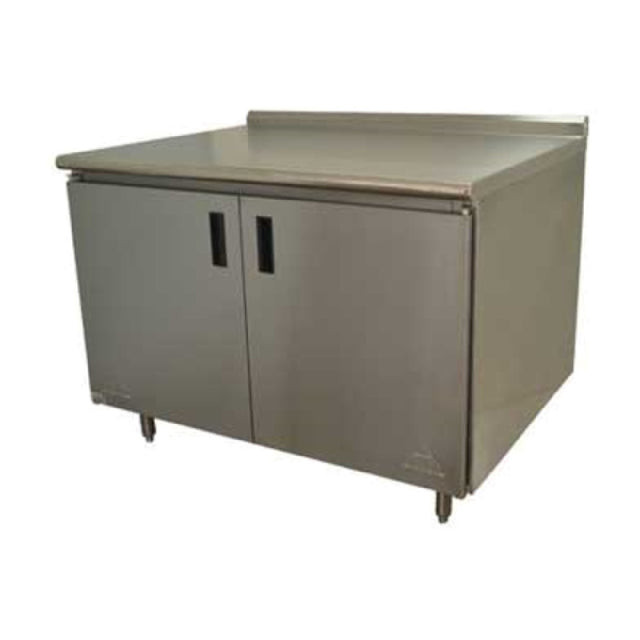 Advance Tabco HF-SS-247M Work Table 84"W X 24"D Cabinet Base With Mid-shelf & Hinged Doors