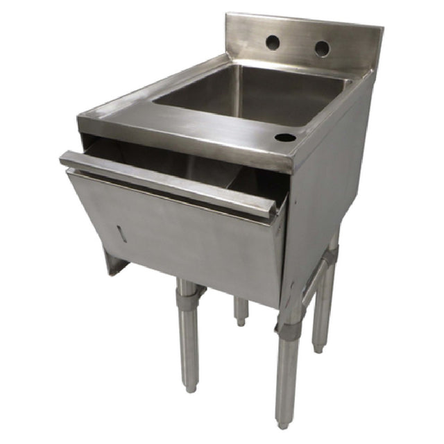 NBR Equipment UW-1-1012-1521-TDV Slim-Line Underbar Hand Sink Freestanding 15"W X 21-1/4"D X 32-1/2"H Overall Size