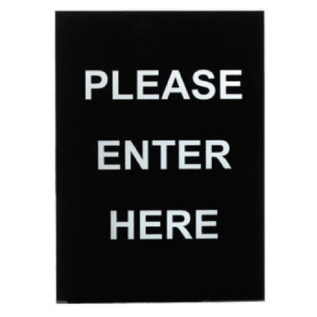 Winco SGN-801 Informational Sign 8-1/2"W X 11-1/2"H "Please Enter Here"