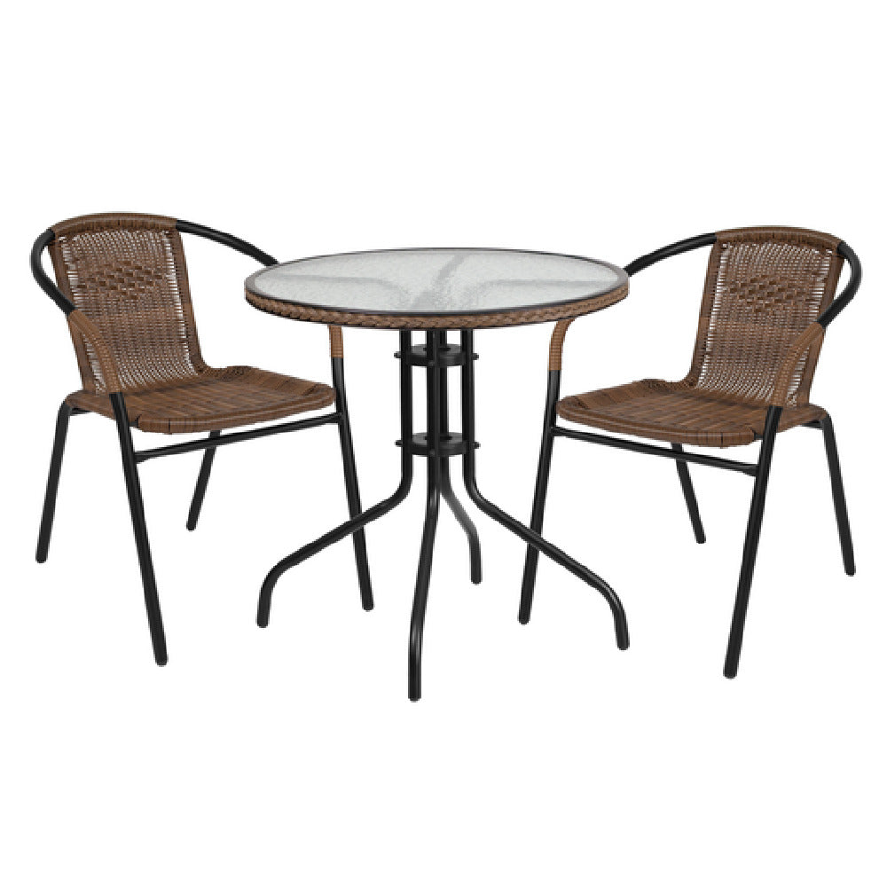 Flash Furniture TLH-087RD-037BN2-GG Table & Chair Set Includes (1) 28" Dia. X 28"H Table