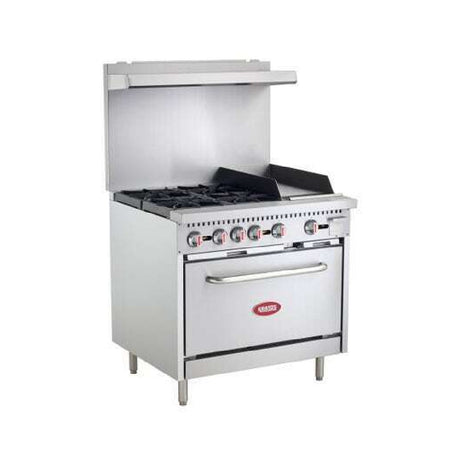 Hubert 15186 - (15186) Kratos® Gas Range, 36"W X 32-3/5"D X 60"H, Liquid Propane