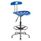 Flash Furniture LF-215-BRIGHTBLUE-GG Swivel Drafting Stool Adjustable Height Contemporary Style