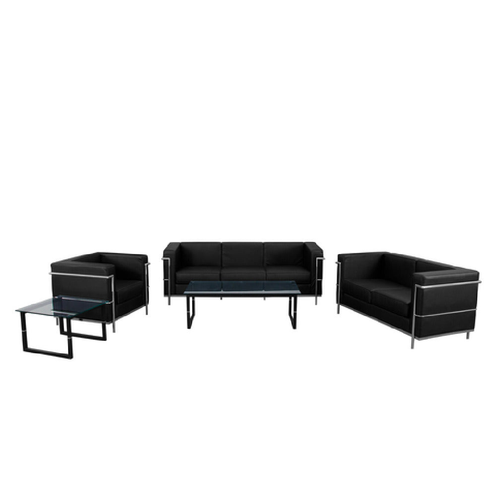 Flash Furniture ZB-REGAL-810-SET-BK-GG Hercules Regal Series Reception Set Includes: (1) 35"W X 28-1/2"D X 27-1/2"H Chair