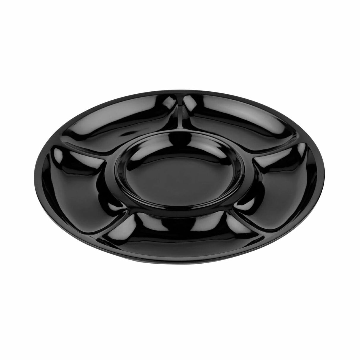 GET Enterprises APS-6-BK Milano™ Plate 14" 6 Compartment