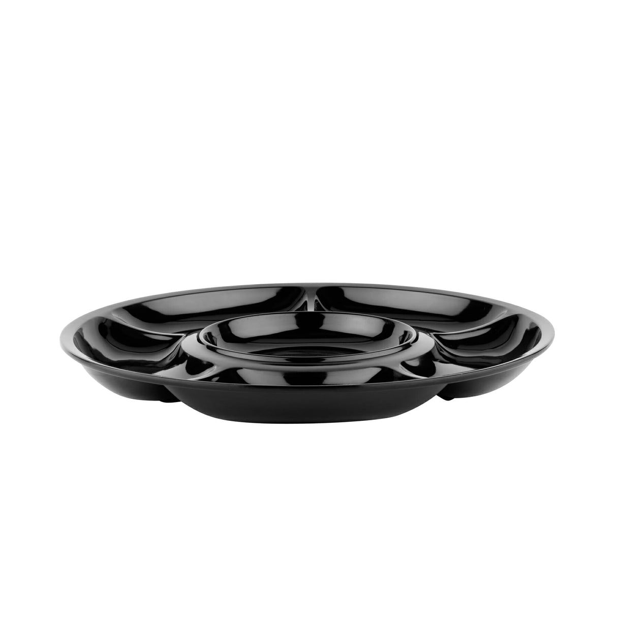 GET Enterprises APS-6-BK Milano™ Plate 14" 6 Compartment