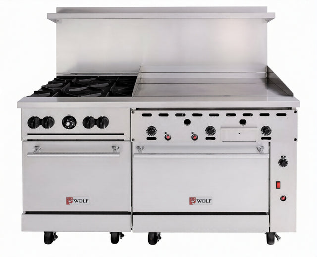Wolf C60RS-36G4B_NAT 60 Inch Gas Restaurant Range