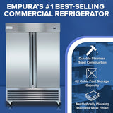 Empura Refrigeration E-KB54R Reach-In Refrigerator 53.9"W X 32.7"D X 82.3"H 41.6 Cu. Ft. Capacity