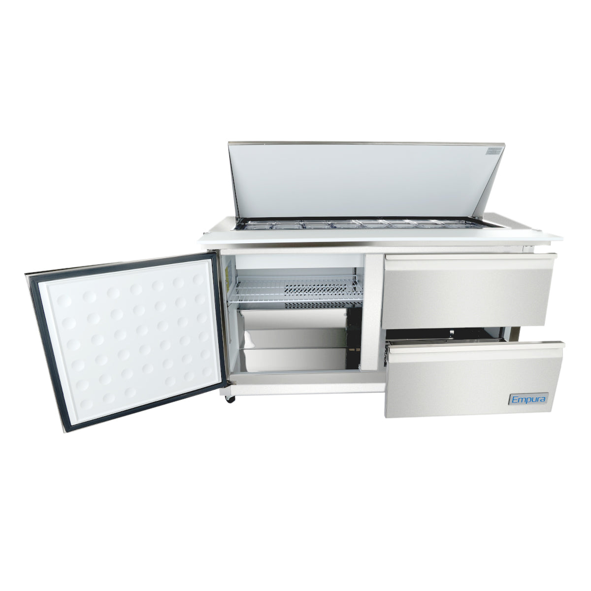 Empura Refrigeration E-KSP60M-D2 Refrigerated Sandwich/Salad Mega Top Prep Table With Drawers