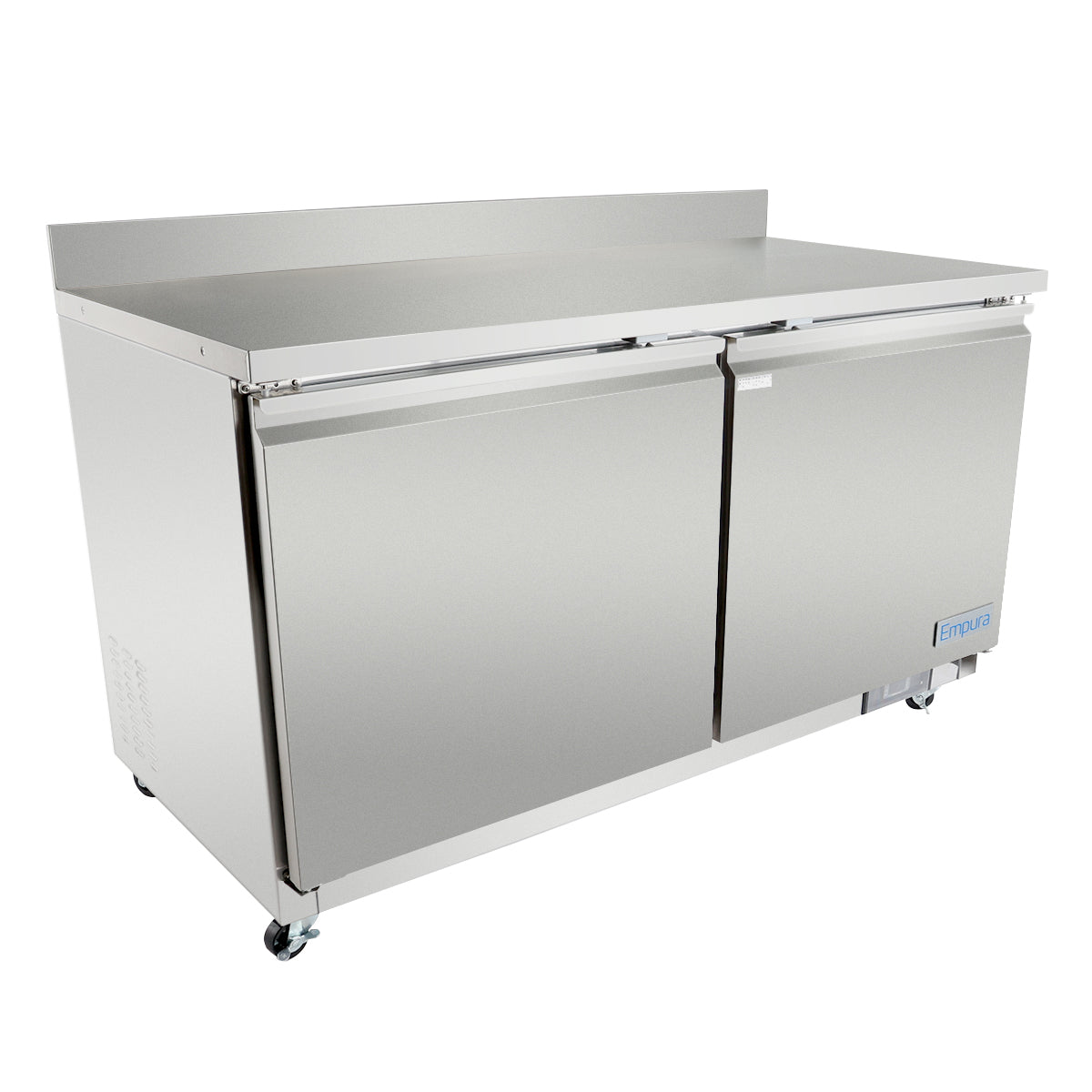 Empura Refrigeration E-KUC60W Undercounter Reach-In Refrigerator Work Top 2 Swing Solid Doors