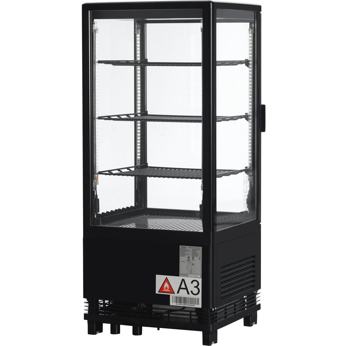 Empura Refrigeration E-RDC-17B-1D Vertical Refrigerated Display Case Countertop 16.7"W × 15"D × 44.4"H