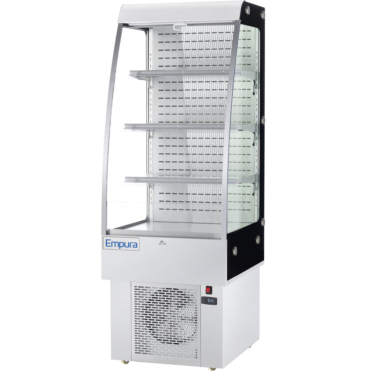 Empura Refrigeration E-VOAR-24-S Vertical Curved Glass Merchandiser 24"W X 29.7"D X 67"H 8.8 Cu. Ft. Capacity