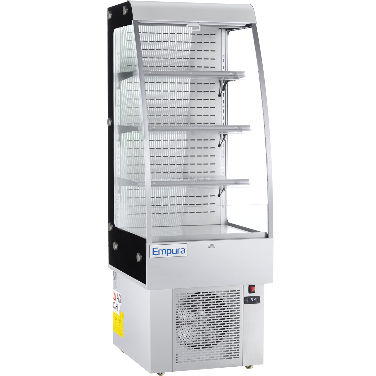 Empura Refrigeration E-VOAR-24-S Vertical Curved Glass Merchandiser 24"W X 29.7"D X 67"H 8.8 Cu. Ft. Capacity