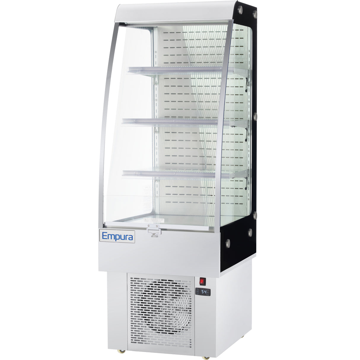 Empura Refrigeration E-VOAR-24-S Vertical Curved Glass Merchandiser 24"W X 29.7"D X 67"H 8.8 Cu. Ft. Capacity