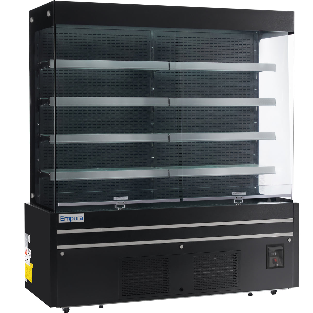Empura Refrigeration E-VOAR-72B Vertical Open Air Merchandiser 72"W X 28.4"D X 79.9"H 40.9 Cu. Ft. Capacity