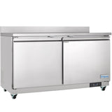 Empura Refrigeration E-KUC60W Undercounter Reach-In Refrigerator Work Top 2 Swing Solid Doors