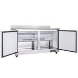 Empura Refrigeration E-KUC60W Undercounter Reach-In Refrigerator Work Top 2 Swing Solid Doors