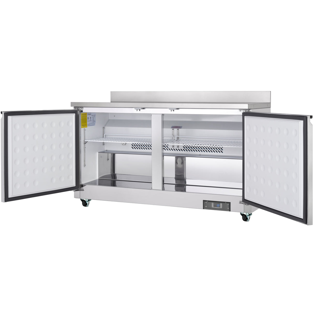 Empura Refrigeration E-KUC60W Undercounter Reach-In Refrigerator Work Top 2 Swing Solid Doors