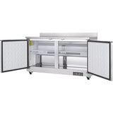 Empura Refrigeration E-KUC60W Undercounter Reach-In Refrigerator Work Top 2 Swing Solid Doors