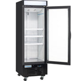Empura 25" Black Swing Glass Door Merchandiser Freezer with ClearKeeper™ Glass, 12.6 Cu. Ft., LED Lighting, 3 Adjustable Shelves