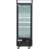 Empura 25" Black Swing Glass Door Merchandiser Freezer with ClearKeeper™ Glass, 12.6 Cu. Ft., LED Lighting, 3 Adjustable Shelves
