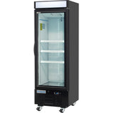 Empura 25" Black Swing Glass Door Merchandiser Freezer with ClearKeeper™ Glass, 12.6 Cu. Ft., LED Lighting, 3 Adjustable Shelves