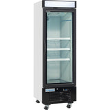 Empura 25" White Swing Glass Door Merchandiser Freezer with ClearKeeper™ Glass, 12.6 Cu. Ft., LED Lighting, 3 Adjustable Shelves