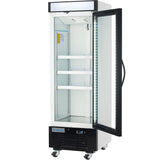 Empura 25" White Swing Glass Door Merchandiser Freezer with ClearKeeper™ Glass, 12.6 Cu. Ft., LED Lighting, 3 Adjustable Shelves