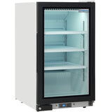 Empura 26" White Swing Glass Door Countertop Merchandiser Refrigerator with ClearKeeper™ Glass, 7 Cu. Ft., LED Lighting, Automatic Defrost