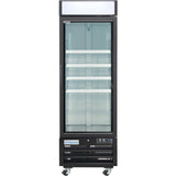 Empura 27" Black Swing Glass Door Merchandiser Freezer with ClearKeeper™ Glass, 19.2 Cu. Ft., LED Lighting, 4 Adjustable Shelves