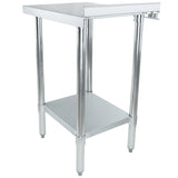Empura Stainless FT1824E Filler Table 18"W X 24"D X 34.75"H 18 Gauge 430 Stainless Steel