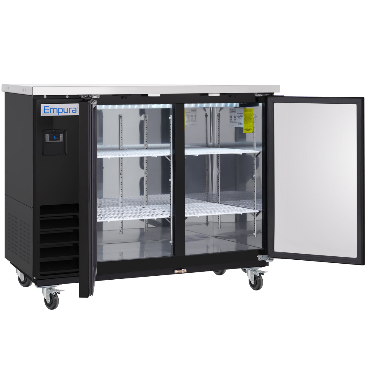 Empura Refrigeration E-KBB48-2-24 Back Bar Cooler 2 Swing Solid Doors 49"W X 24 7/16"D X 41 3/4"H
