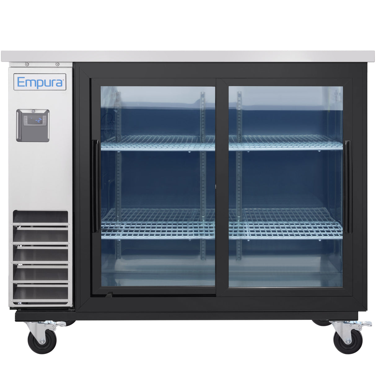 Empura Refrigeration E-KBB48-2G-24SD-S Back Bar Cooler 49.1"W X 24.4"D X 41.7"H 12.5 Cu. Ft. Capacity