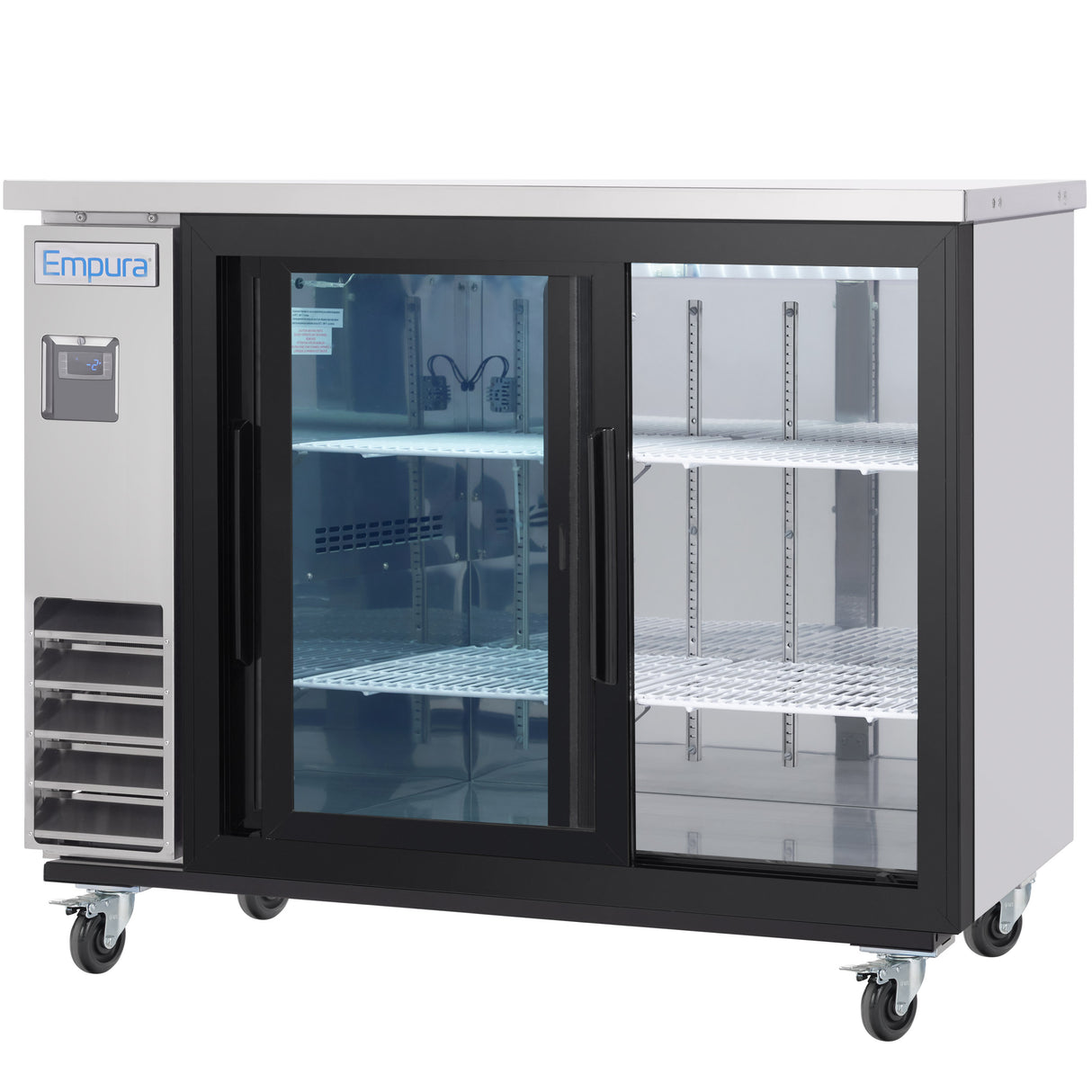 Empura Refrigeration E-KBB48-2G-24SD-S Back Bar Cooler 49.1"W X 24.4"D X 41.7"H 12.5 Cu. Ft. Capacity