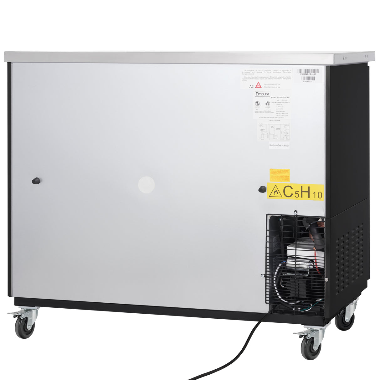 Empura Refrigeration E-KBB48-2G-24SD Back Bar Cooler 49.1"W X 24.4"D X 41.7"H 12.5 Cu. Ft. Capacity