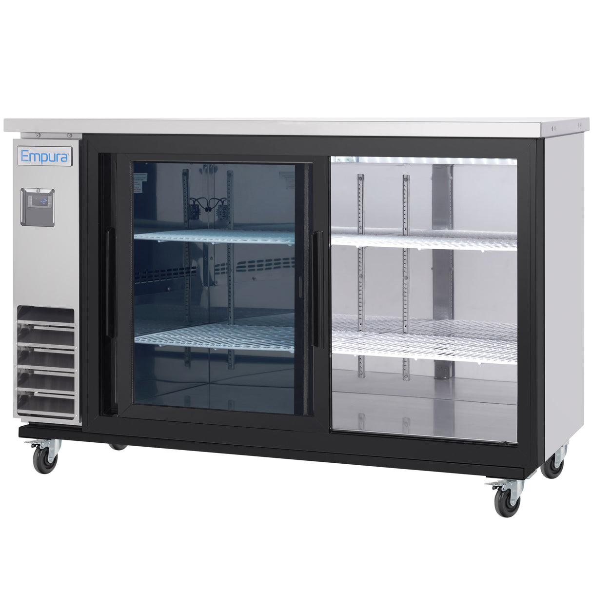 Empura Refrigeration E-KBB60-2G-24SD-S Back Bar Cooler 61.1"W X 24.4"D X 41.7"H 16.6 Cu. Ft. Capacity